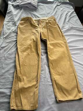 Lands' End Men's 38x30 Tan Corduroy Traditional Fit Tapered Leg Pants